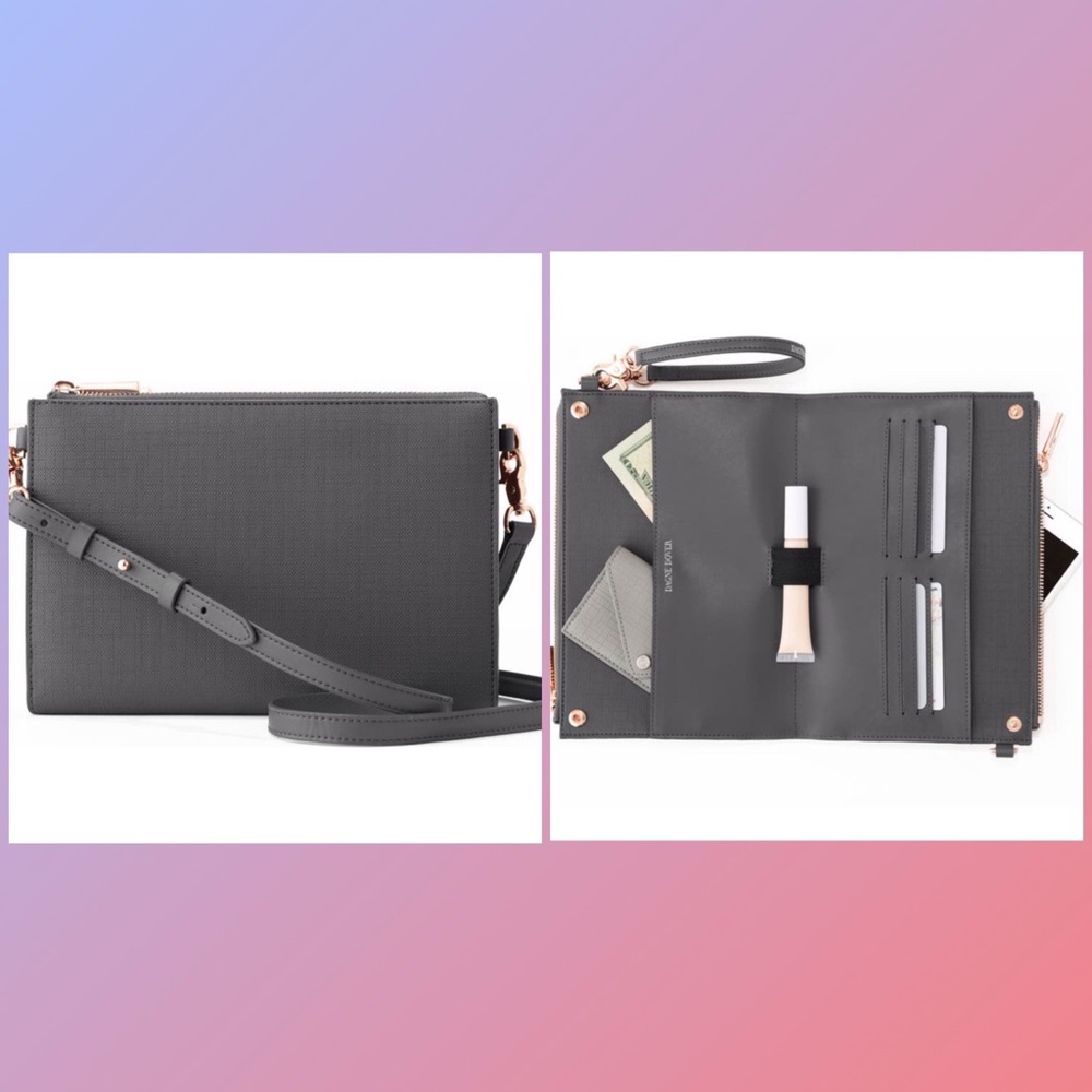 Dagne Dover Gray Crossbody Bag Sleek Design